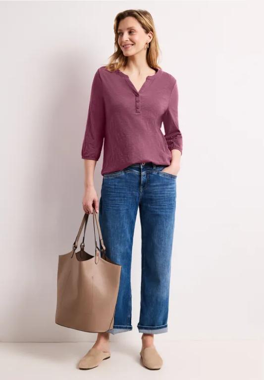 3/4-Arm Shirt mit Split Neck und Knöpfen in Dulliken - Bild 1