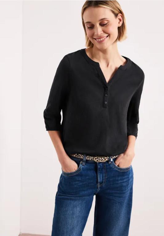 3/4-Arm Shirt mit Split Neck und Knöpfen in Zürich - Bild 1
