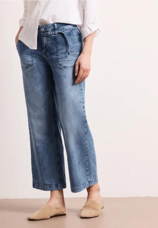 Mid Waist Wide Leg Jeans mit Streifen in Solothurn - Bild 1
