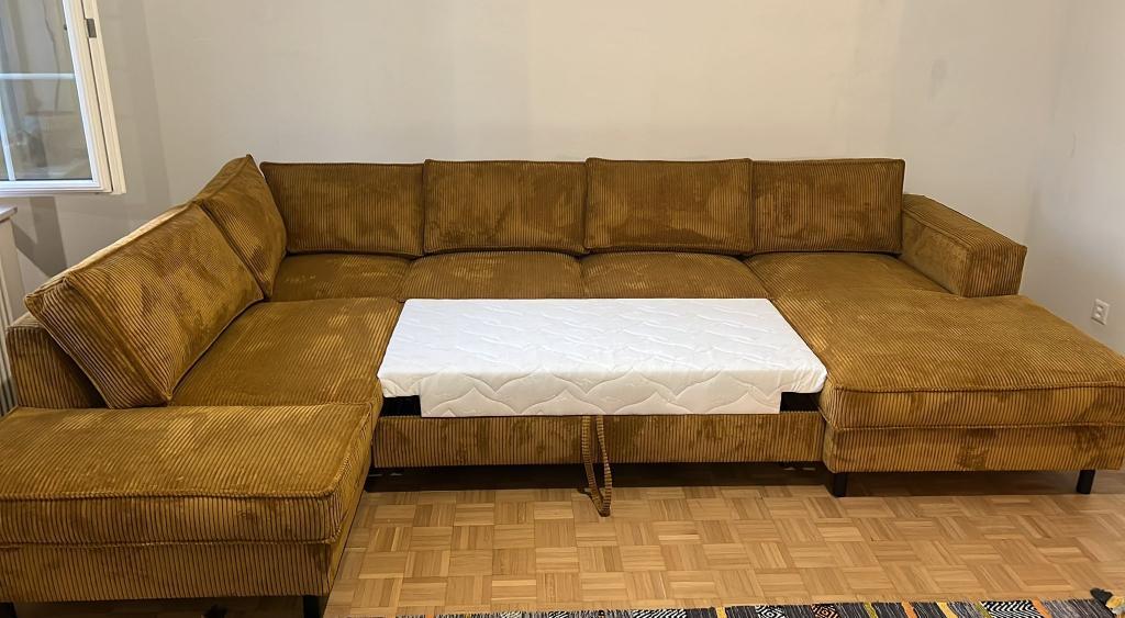 Only this week Curry gelbes Kord Cord Sofa, Senf gelb in Aesch - Bild 2