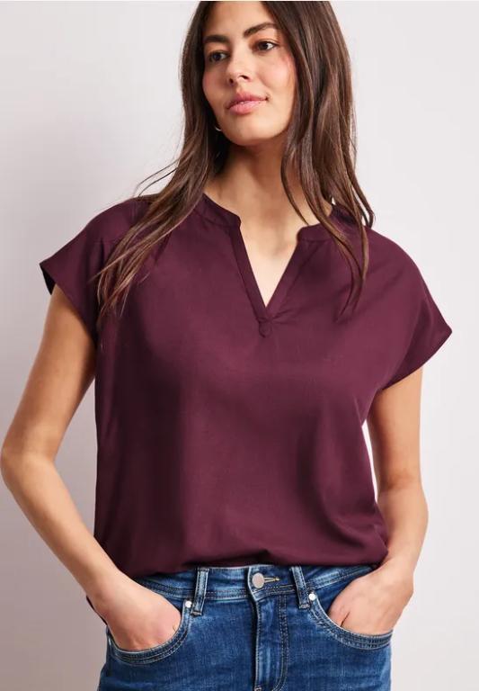 Blusenshirt in Unifarbe mit Split Neck in Willisau - Bild 1