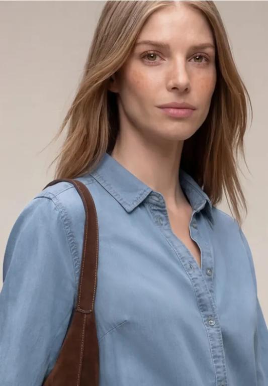 3/4-Arm Hemdbluse im Denim-Look in Willisau - Bild 1