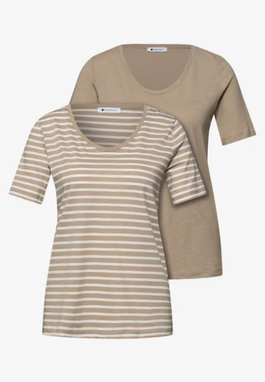 T-Shirts mit rounded V-Neck im 2er-Pack in Willisau - Bild 1