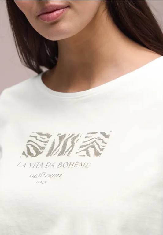 Basic T-Shirt mit Rundhals und Print in Thun - Bild 1