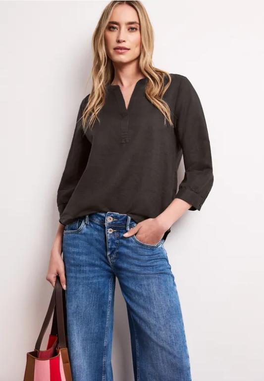 Bluse mit Split Neck aus Leinenmix in Thun - Bild 1
