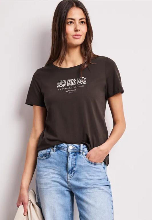 Basic T-Shirt mit Rundhals und Print in Solothurn - Bild 1