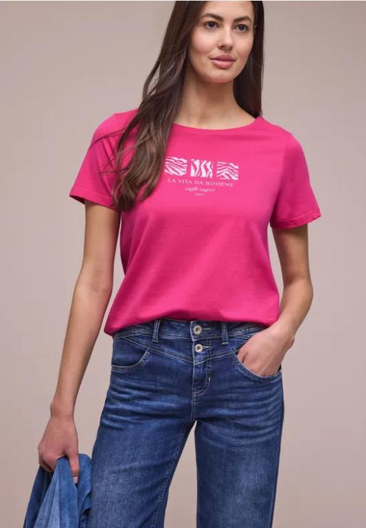 Basic T-Shirt mit Rundhals und Print in St. Gallen - Bild 1