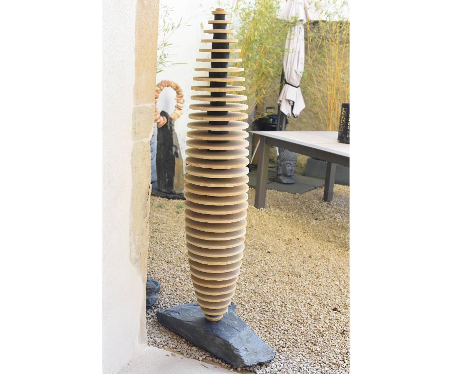 Sculpture en Pierre Beige et Noire - Statue Jardin in der Schweiz - Bild 2