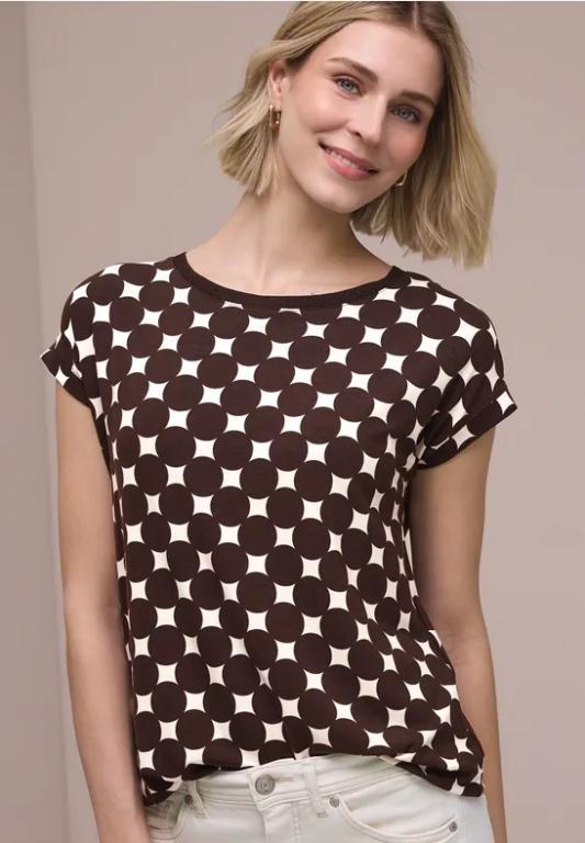 Shirt mit U-Boot-Ausschnitt und Print in Luzern - Bild 1