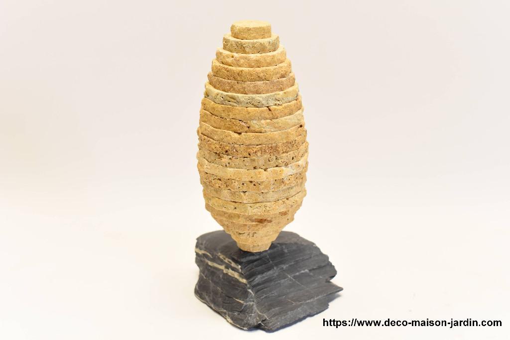 Sculpture en Travertin Doré et Ardoise - Décoration Maison in der Schweiz - Bild 1