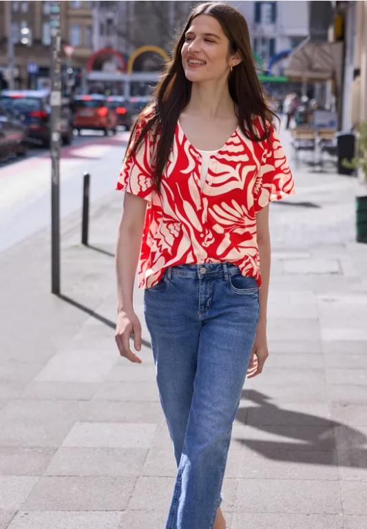 Bluse mit V-Neck und floralem Muster in Aesch - Bild 1