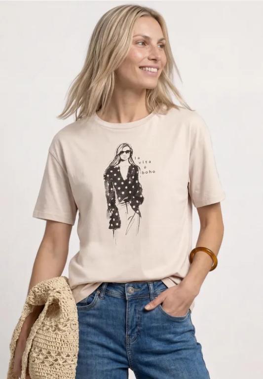 T-Shirt mit Rundhals und Print in Frauenfeld - Bild 1