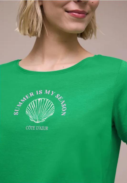 T-Shirt mit Rundhals und Muschelprint in Luzern - Bild 1