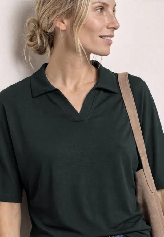Dropped Shoulder Poloshirt mit Elastikbund in der Schweiz - Bild 1