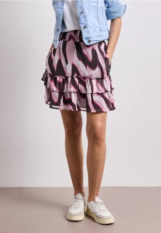 Knielanger Rock aus Chiffon mit Print in Luzern - Bild 1