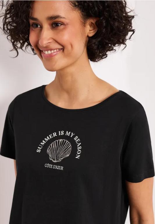 T-Shirt mit Rundhals und Muschelprint in der Schweiz - Bild 1
