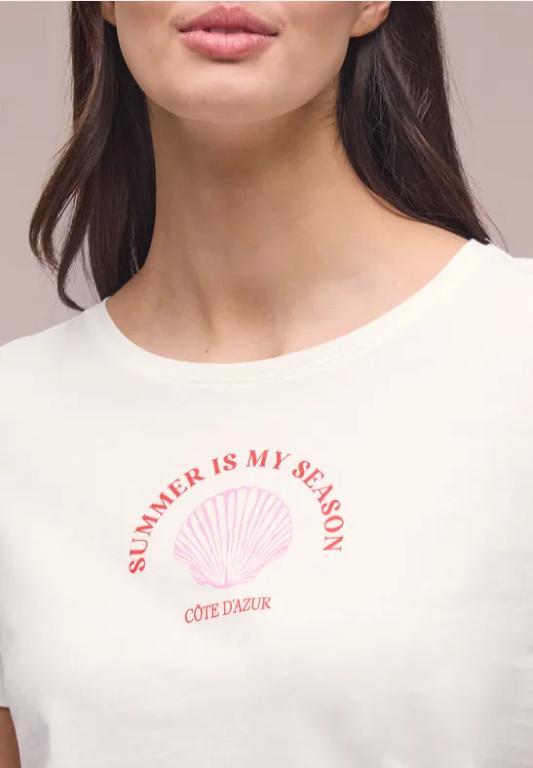 T-Shirt mit Rundhals und Muschelprint in der Schweiz - Bild 1