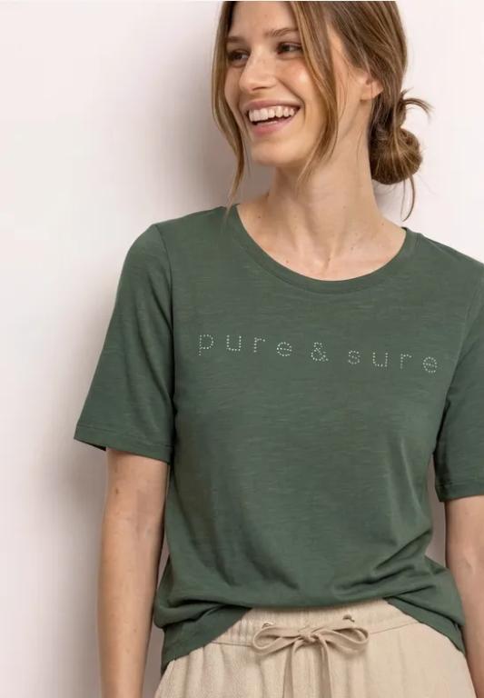 T-Shirt mit Rundhals und Schmucksteinen in der Schweiz - Bild 1