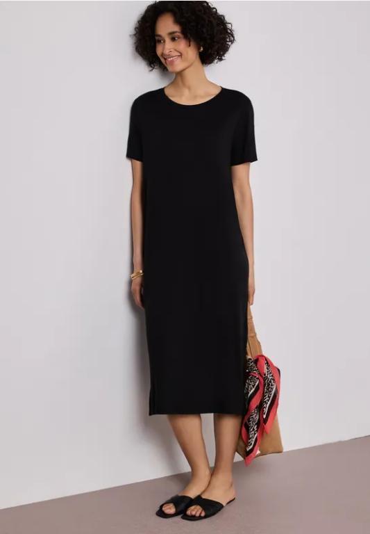 Midi-Kleid mit Kurzarm mit Schlitzdetail in Zürich - Bild 1