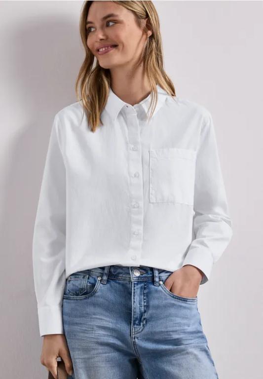 Langarm Bluse mit Hemdkragen aus Twill in Urdorf - Bild 1