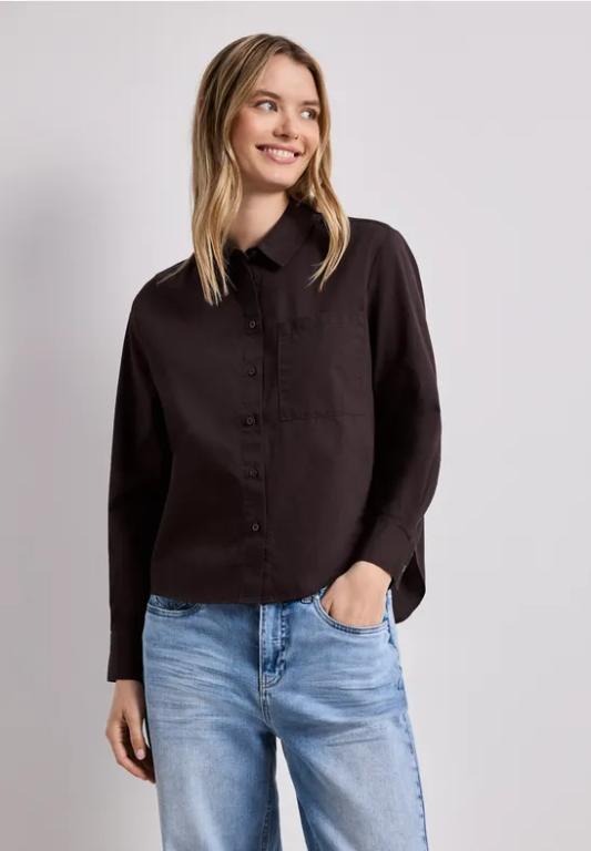 Langarm Bluse mit Hemdkragen aus Twill in Dulliken - Bild 1