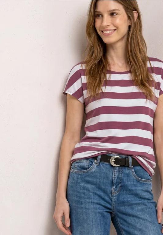 Kurzarm Shirt mit Rundhals und Print in der Schweiz - Bild 1