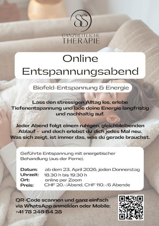 Ich biete online Entspannungsabende für Frauen und Männer in Regensdorf - Bild 1