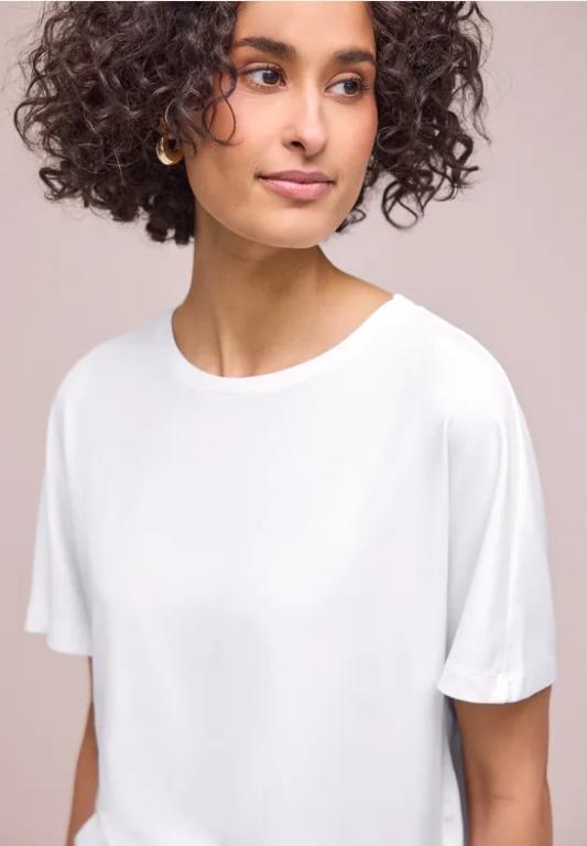 T-Shirt mit Rundhals in Unifarbe in der Schweiz - Bild 1