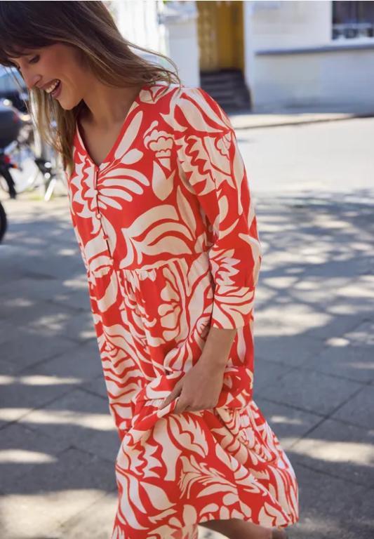 Midi-Kleid mit V-Neck und Print in Appenzell - Bild 1