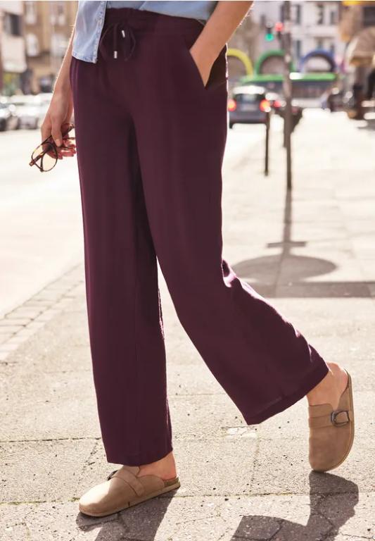 Mid Waist Wide Leg Hose mit Struktur in Aesch - Bild 1