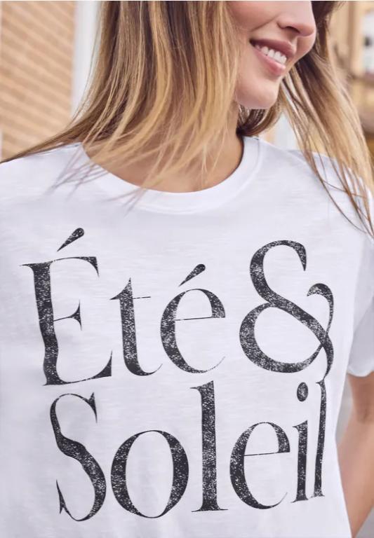 T-Shirt mit Rundhals und Wording Print in der Schweiz - Bild 1
