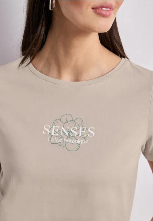T-Shirt mit Rundhals und Wording Artwork in der Schweiz - Bild 1