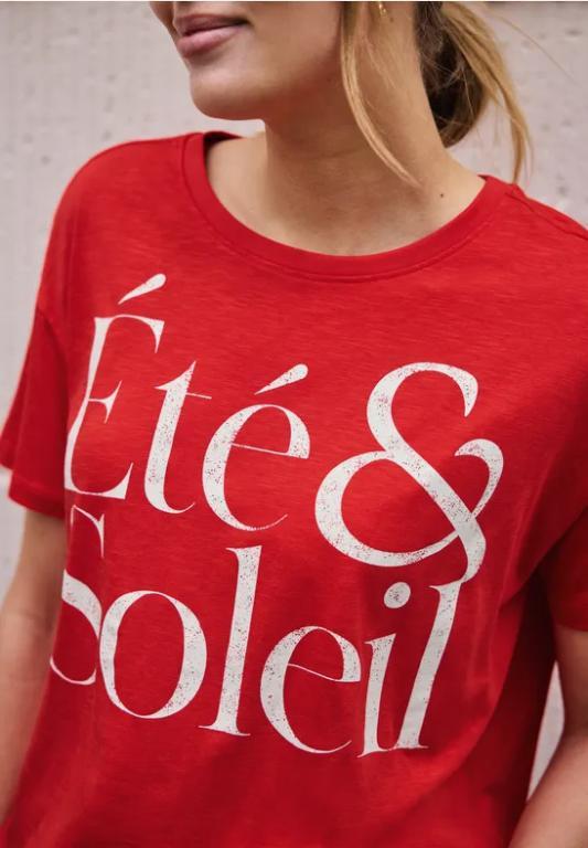 T-Shirt mit Rundhals und Wording Print in der Schweiz - Bild 1