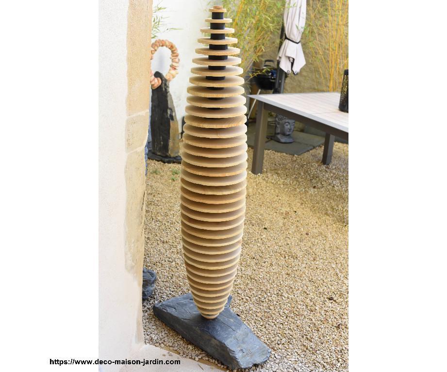 Sculpture en Pierre Beige et Noire - Statue Jardin in der Schweiz - Bild 1