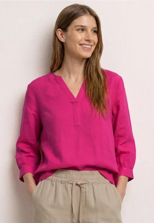 3/4-Arm Bluse aus Leinenmix mit Split Neck in Aarau - Bild 1