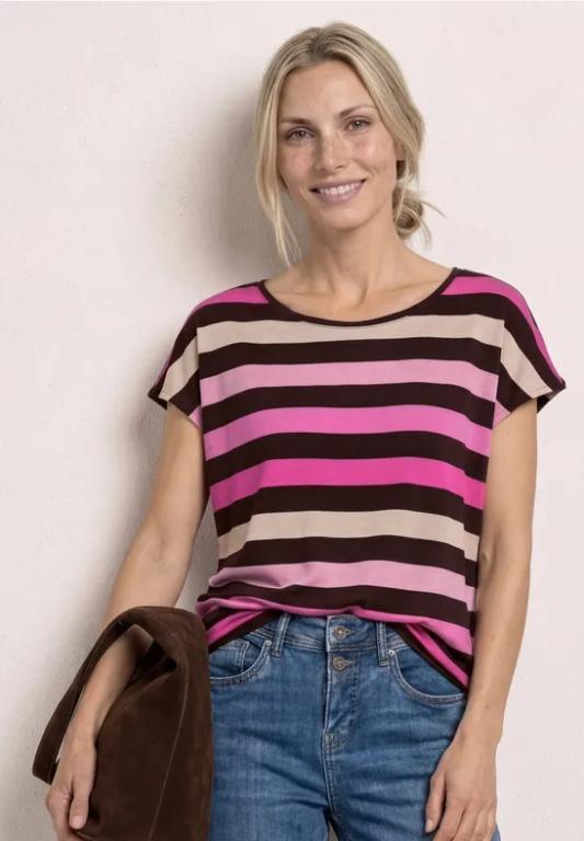 T-Shirt mit Rundhals und Elastiksaum in der Schweiz - Bild 1