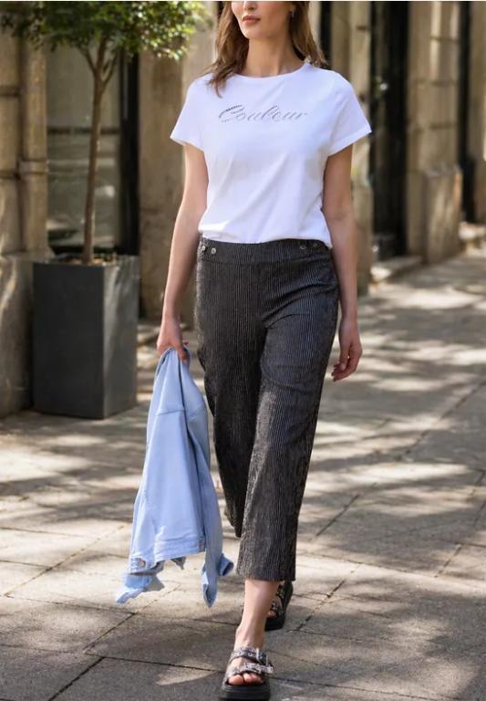 Gestreifte 7/8 Wide Leg Hose in Appenzell - Bild 1