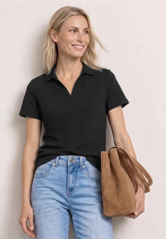 Kurzarm Poloshirt mit Split Neck in der Schweiz - Bild 1