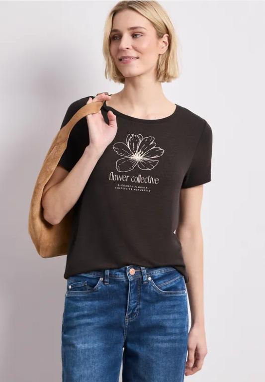 T-Shirt mit Rundhals und Artwork in der Schweiz - Bild 1