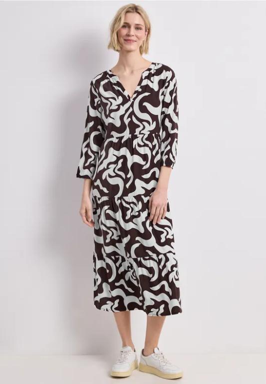Midi-Kleid mit Split Neck und Print in Bern - Bild 1