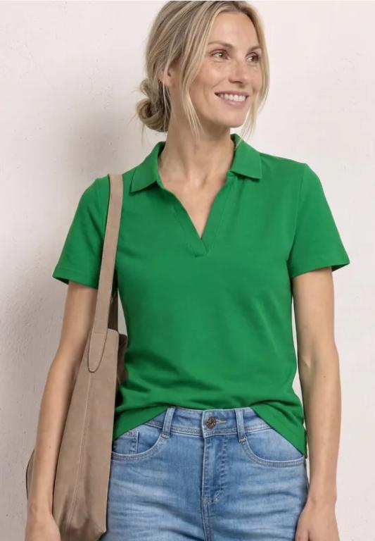 Kurzarm Poloshirt mit Split Neck in der Schweiz - Bild 1