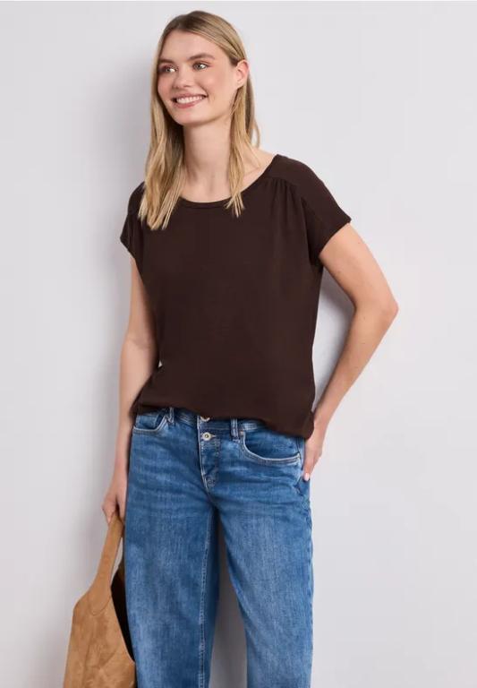 Shirt mit Rundhals und Raffung in der Schweiz - Bild 1