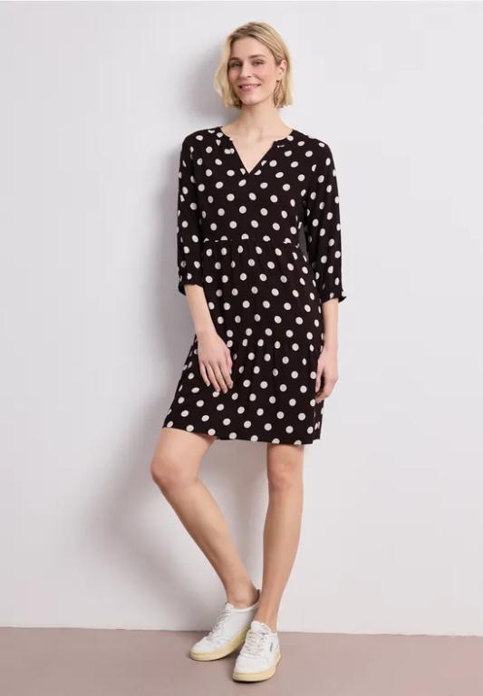 Knielanges Kleid mit Split Neck und Print in Aesch - Bild 1