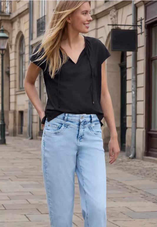 Dropped Shoulder Blusenshirt mit Bändern in Lenzburg - Bild 1