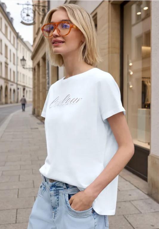 Kurzarm Shirt mit Wording Emboidery in Aesch - Bild 1