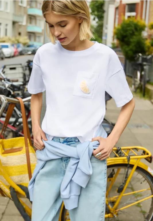 T-Shirt mit Rundhals und Perlendetail in Luzern - Bild 1