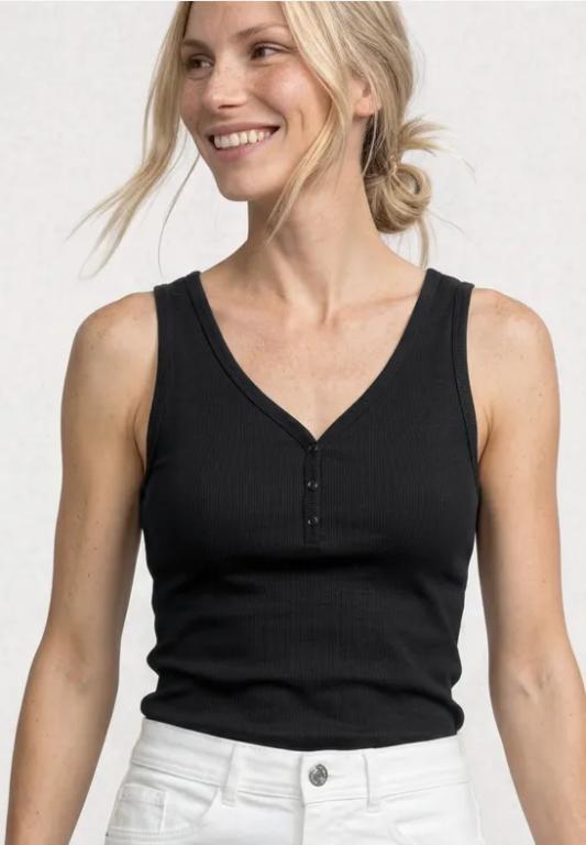 Top in Rippstruktur mit V-Neck in Urdorf - Bild 1