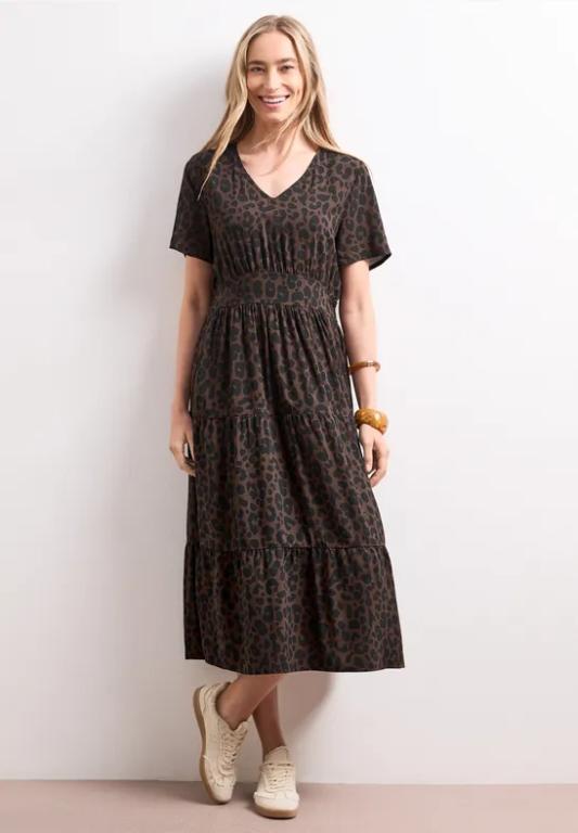 Midi-Kleid mit Print und Smok-Detail in Luzern - Bild 1