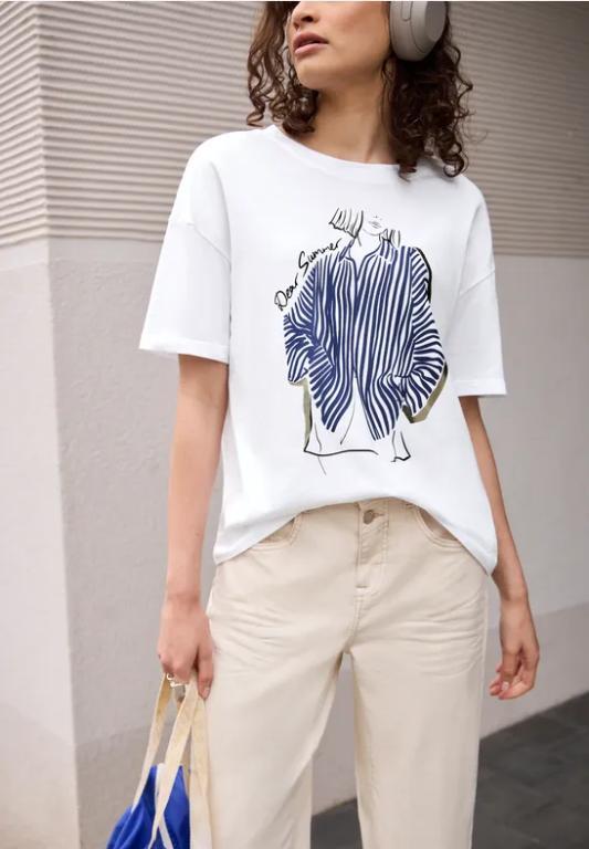 T-Shirt mit Rundhals und Frontprint in Urdorf - Bild 1