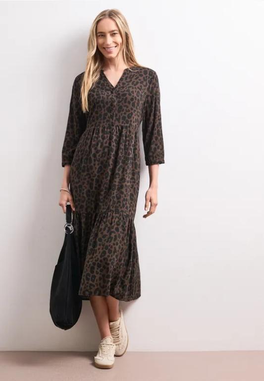 Midi-Kleid mit Split Neck und Print in Lenzburg - Bild 1